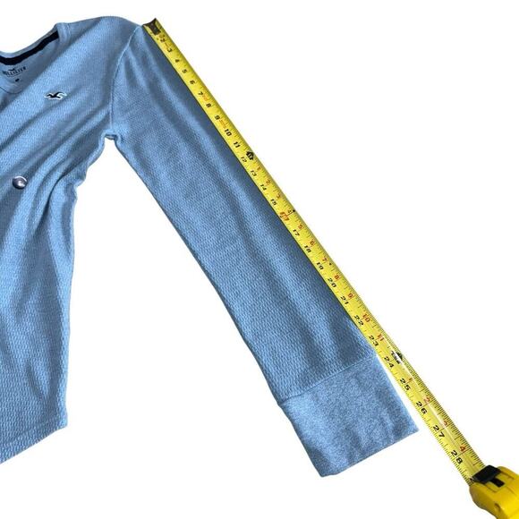 Hollister Mens Polyester Blend LS Crew Neck Heather Light Blue T Shirt S NWOT - Picture 9 of 9